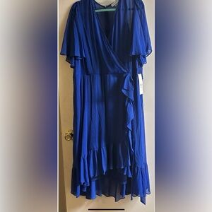 Elegant Blue Ruffle Dress